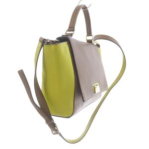 kate spade new york ショルダーバッグ ハンドバッグ 2way バイカラー レザー 黄色 イエロー 茶色 ブラウン