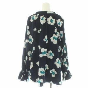 Grace Class 21SS ブラウス シャツ ボウタイ 長袖 花柄 36 S 紺 ネイビー