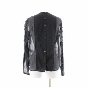 Chloe ブラウス シャツ シルク 長袖 フリル レース切替 38 ブラック