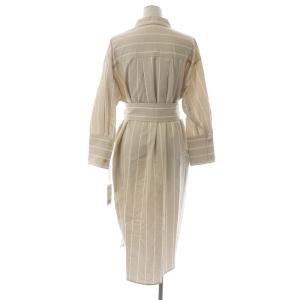 Diagram GRACE CONTINENTAL ストライプルーズシャツワンピース ロング 長袖 ベルト 36 S ベージュ 白 ホワイト 38131181