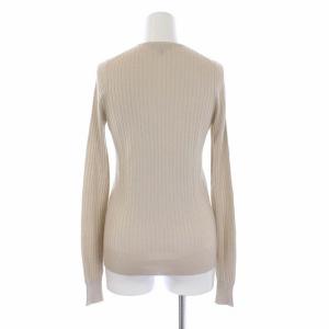 Drawer カシミヤ シルク リブニット カットソー 長袖 クルーネック 1 S ベージュ