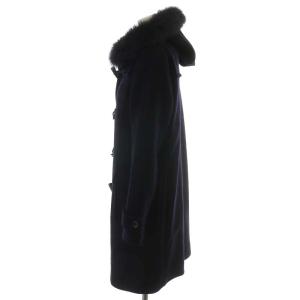 SHIPS ダッフルコート ロング丈 ファー ウール カシミヤ混 アウター 36 S 紺 ネイビー 314-15-0384 60001