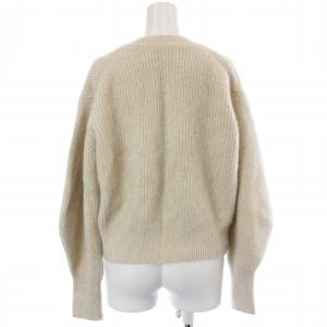 UNITED ARROWS FOX パフスリーブカーディガン ケーブルニット 長袖 ウール ベージュ