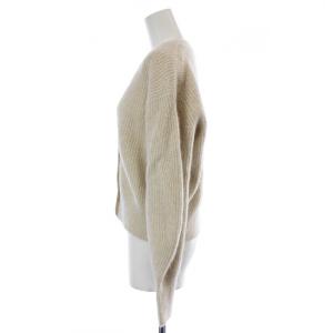 UNITED ARROWS FOX パフスリーブカーディガン ケーブルニット 長袖 ウール ベージュ