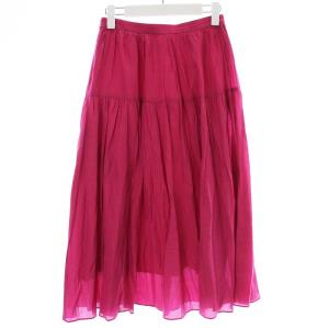 ANAYI 18SS フレアスカート ひざ丈 サイドジップ 36 S ピンク