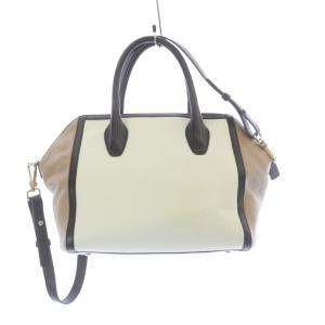 FURLA ハンドバッグ ショルダーバッグ 2WAY レザー 白 茶 ホワイト ブラウン