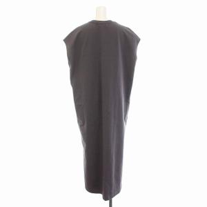 23区 21SS エディターズ ワンピース ロング ノースリーブ 裾スリット 46 グレー
