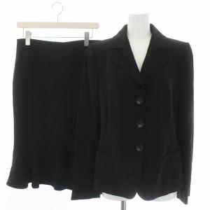 スーツ セットアップ テーラードジャケット  スカート 42 ブラック