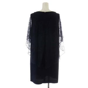 GRACE CONTINENTAL ワンピース ノースリーブ ひざ丈 ビーズ装飾 レース 38 M 紺 ネイビー