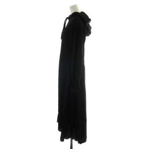 Grace Class 19AW パーカー切替サテンワンピース マキシ ロング 長袖 36 ブラック