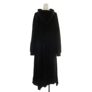 Grace Class 19AW パーカー切替サテンワンピース マキシ ロング 長袖 36 ブラック