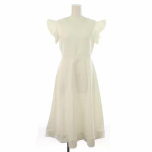 20SS ホールガーメントニットワンピース ひざ丈 半袖 36 ホワイト