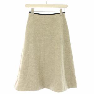 MARGARET HOWELL 18AW フレアスカート ヘリンボーン ウール ミモレ ロング 0 ライトグレー