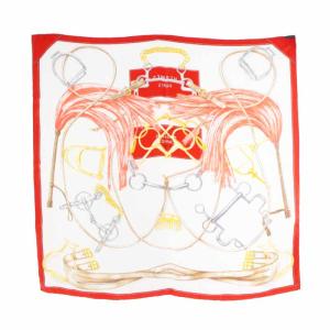 HERMES 20AW カレ90 Projets Carres au Crayon プロジェクト オ クレヨン スカーフ 白 ホワイト 赤