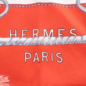 HERMES 20AW カレ90 Projets Carres au Crayon プロジェクト オ クレヨン スカーフ 白 ホワイト 赤