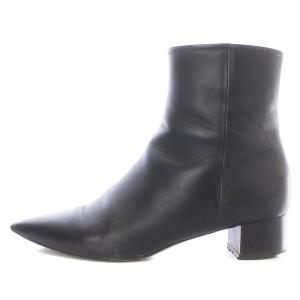 PELLICO ショートブーツ ヒール サイドジップ レザー 38 ブラック