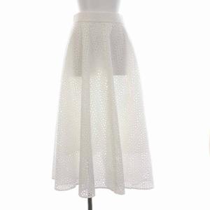 ANAYI 22SS 総レース 刺繍 スカート フレア ロング 36 S 白 ホワイト