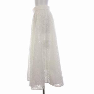 ANAYI 22SS 総レース 刺繍 スカート フレア ロング 36 S 白 ホワイト
