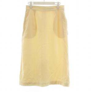 ファインウールフランネルスカート タイトスカート ロング スリット 40 L アイボリー 92568 19543