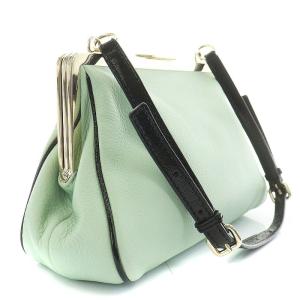kate spade new york ワンショルダーバッグ ミニ がま口 レザー 黄緑 パステルグリーン