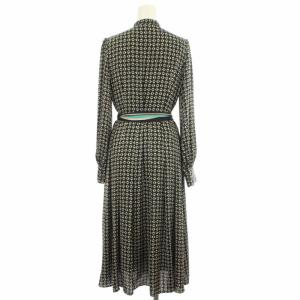 ANAYI 22AW ジオメトリックプリントシャツワンピース 総柄 38 黒