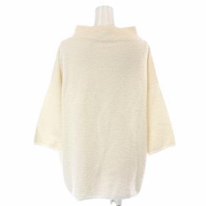 Max Mara ニット カットソー ハイネック 七分袖 白 ホワイト ゴールド色