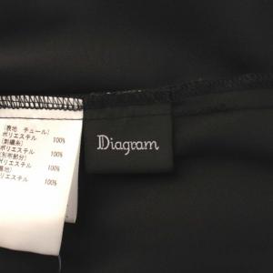 Diagram 21AW ラメドット刺繍スカート フレアスカート イージー シアー ミモレ ロング 38 M 黒 ブラック ベージュ
