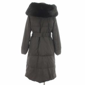 GRACE CONTINENTAL 20AW ファー付ロングダウンコート フード ロング 36 ブラック