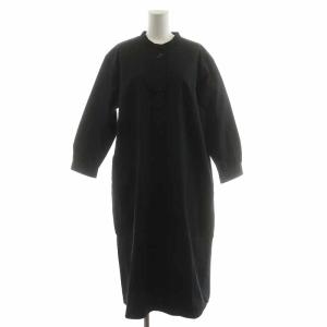 ワンピース  タイト プリーツ ギャザー ノーカラー ヘンリーネック ミモレ ロング 長袖 ウール 1 S グレー 595-1258505