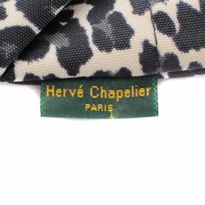 Hervé Chapelier ポーチ ナイロン レオパードヒョウ柄 ベージュグレー 黒 ブラック 927F-F29