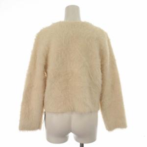 CELFORD 21AW ファーライクニット カーディガン Vネック 長袖 36 S アイボリー CWNT214093