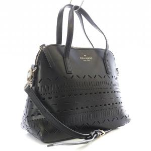 kate spade new york ショルダーバッグ ハンドバッグ 2way パンチング レザー ロゴ 黒 ブラック PXRU5816