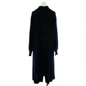 BLUE LABEL CRESTBRIDGE 17AW セットアップ ニットワンピース 長袖 半袖 ロング チェック 2WAY 36 ネイビー