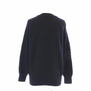 Spick&Span 21AW ESSENCEロゴニット セーター 長袖 クルーネック ウール F 黒 ブラック 白 ホワイト 21080200444140