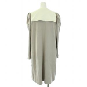 CELFORD 22AW セーラーカラーAラインニットワンピース ひざ丈 長袖 36 S ベージュ