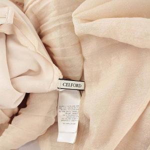CELFORD 22SS オーガンジープリーツスカート フレアスカート チュール シースルー シアー ロング 38 M ベージュ CWFS221074