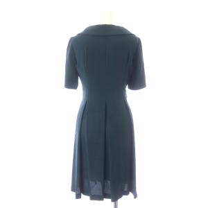 SYBILLA シャツワンピース ひざ丈 フレア リボン 半袖 スキッパー 40 M 緑 グリーン