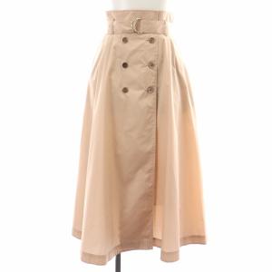 タフタハッスイカコウフレアスカート ロング ミモレ ベルト 34 XS ピンク 10201711050