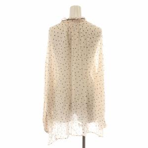 Spick&Span 21SS ランダムドットアネモネブラウス シャツ 長袖 水玉 リボン ハーフボタン フリル シアー シースルー F ピンク