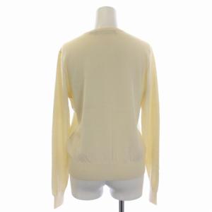 RALPH LAUREN SPORT ニット カーディガン 長袖 クルーネック ロゴ刺繍 ウール L アイボリー