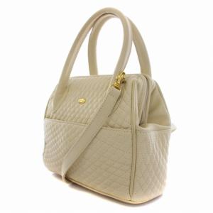 BALLY ショルダーバッグ ハンドバッグ 2WAY フリンジ キルティング レザー ベージュ