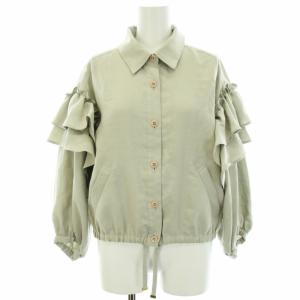 21SS フリルシャツジャケット ブルゾン 36 S ライトグレー