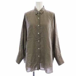 THE SHIRT 2WAY リネンシャツ ブラウス 長袖 麻 0 S 茶系 ブラウン 182LR17