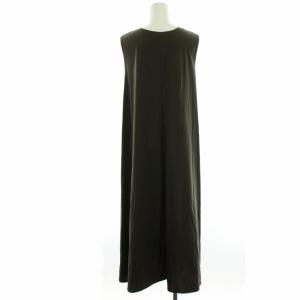 ANAYI 20SS ワンピース ロング マキシ ノースリーブ コットン Vネック 38 M 茶 ブラウン