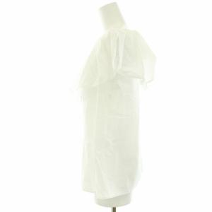 ANAYI 22AW ラッフルブラウス シャツ ノースリーブ フリル コットン 36 S 白 ホワイト