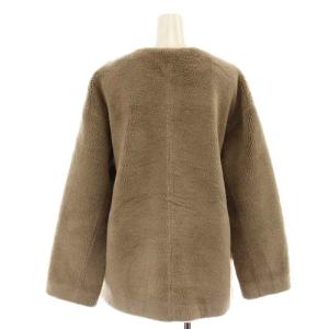 SHIPS ボアノーカラーショートコート ジャケット シングル ベージュ