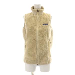 ベスト ジレ ボア ジップアップ スタンドカラー 切替 XS アイボリー