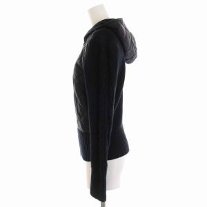 M'S GRACY ニット ジップアップ パーカー 中綿 キルティング 切替 長袖 40 L 黒 ブラック