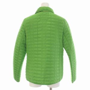 kate spade new york キルティングジャケット 中綿 裏地ドット 金ボタン アウター S 黄緑 ライトグリーン