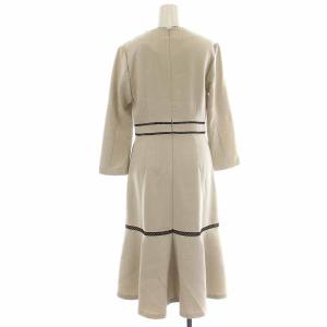CELFORD 18AW レース切替ワンピース フレアワンピース ロング 38 M ベージュ